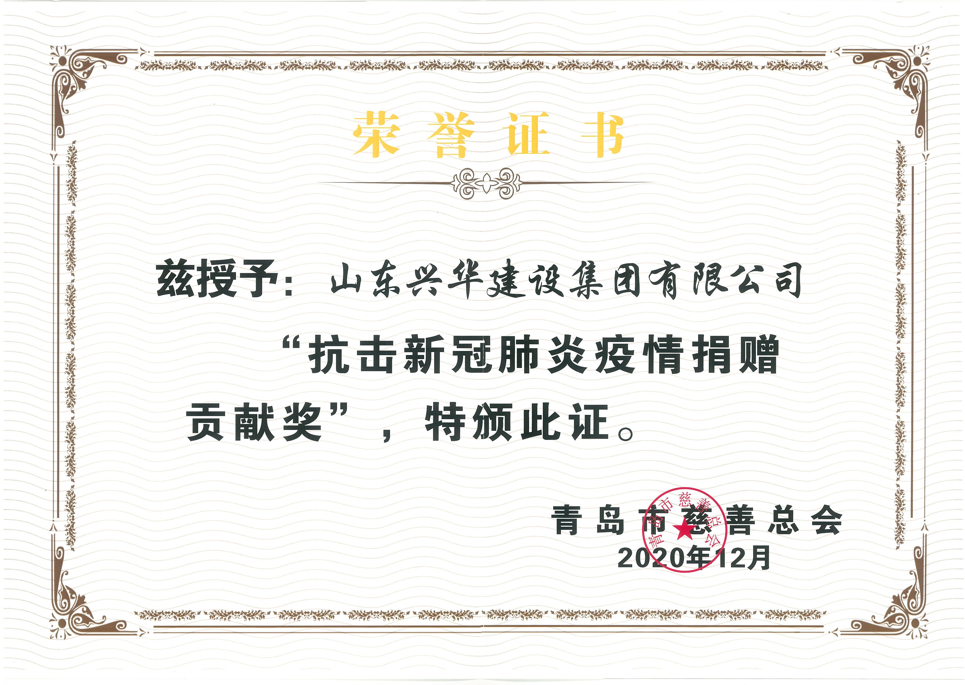 抗擊新冠肺炎疫情貢獻(xiàn)獎